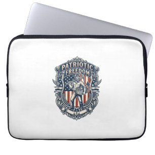 Patriotic Flea Market Picker Vector Graphic Tee Laptop Sleeve