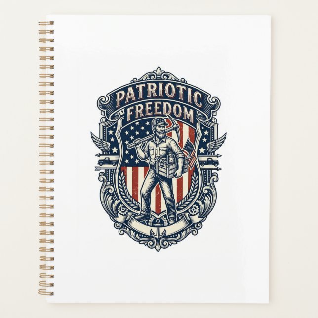 Patriotic Flea Market Picker Vector Graphic Tee Planner (Front)