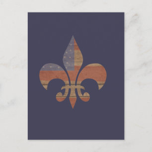 Patriotic Fleur De Lis Postcard
