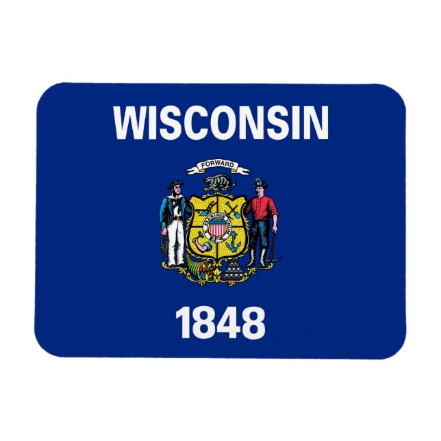 Patriotic flexible magnet, Wisconsin State  flag Magnet (Horizontal)