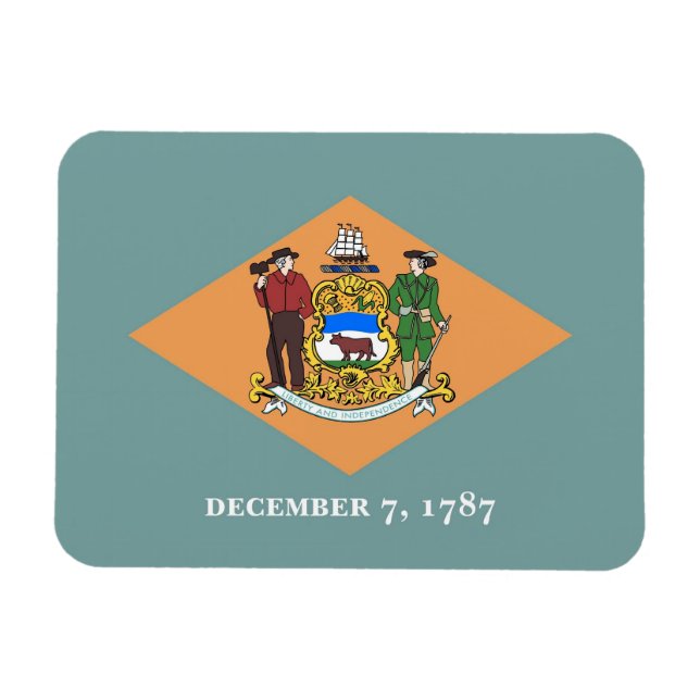 Patriotic flexible magnet with Delaware flag (Horizontal)
