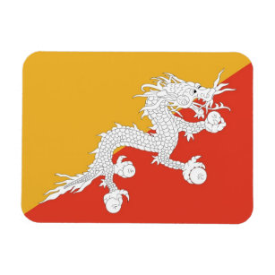 Patriotic flexible magnet with flag of Bhutan