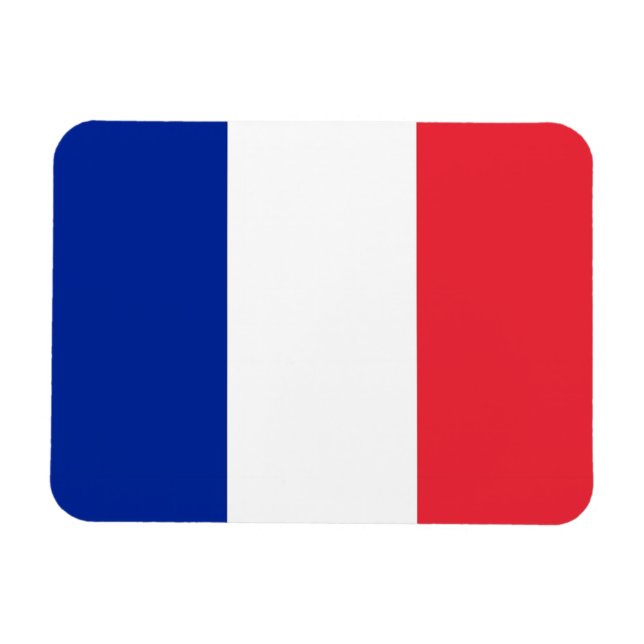 Patriotic flexible magnet with flag of France (Horizontal)