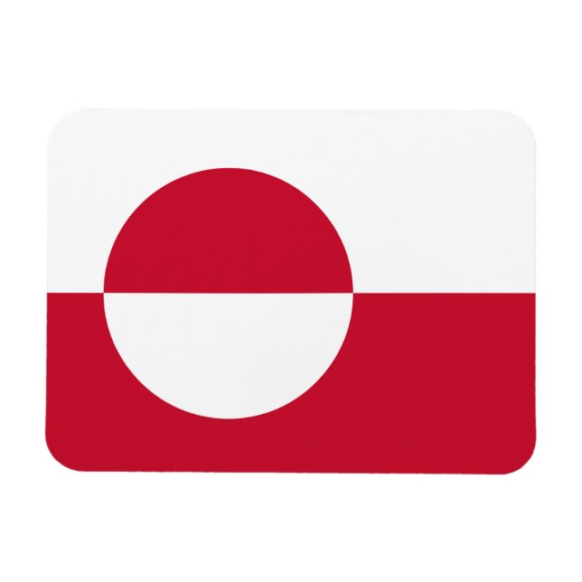 Patriotic flexible magnet with flag of Greenland (Horizontal)