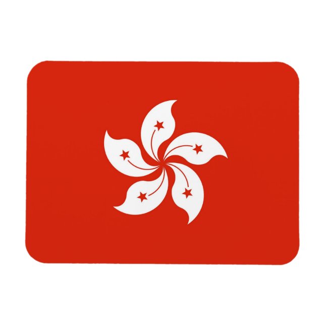 Patriotic flexible magnet with flag of Hong Kong (Horizontal)