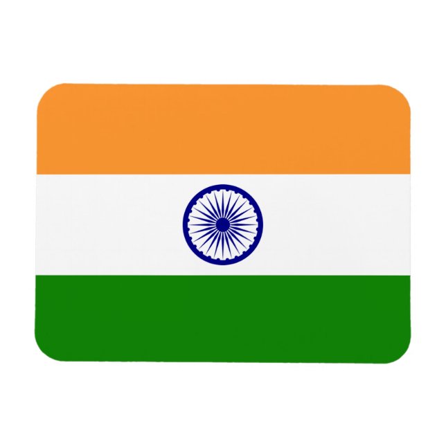 Patriotic flexible magnet with flag of India (Horizontal)