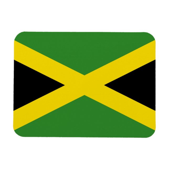 Patriotic flexible magnet with flag of Jamaica (Horizontal)