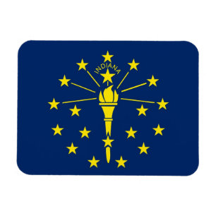 Patriotic flexible magnet with Indiana flag