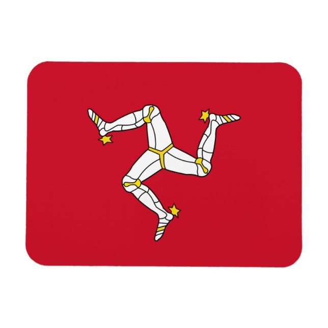 Patriotic flexible magnet with Isle of Man flag (Horizontal)