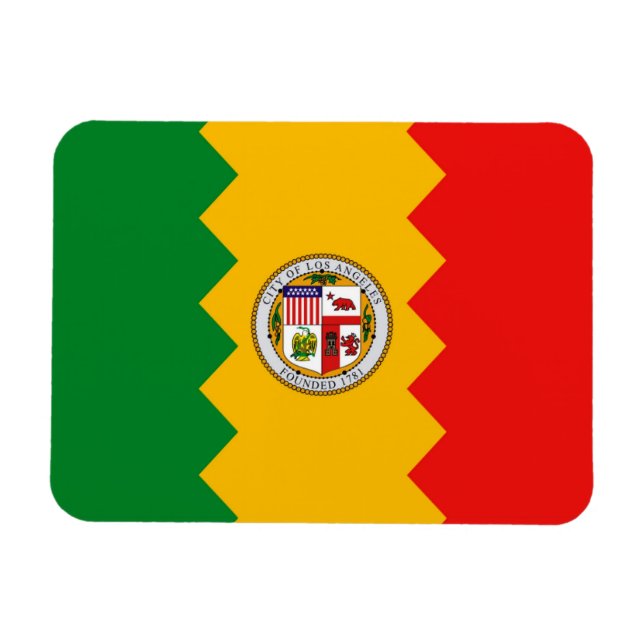 Patriotic flexible magnet with Los Angeles flag (Horizontal)