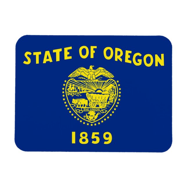 Patriotic flexible magnet with Oregon flag (Horizontal)