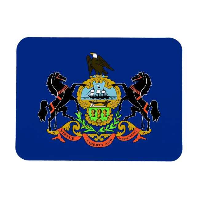 Patriotic flexible magnet with Pennsylvania flag (Horizontal)