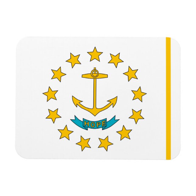 Patriotic flexible magnet with Rhode Island flag (Horizontal)