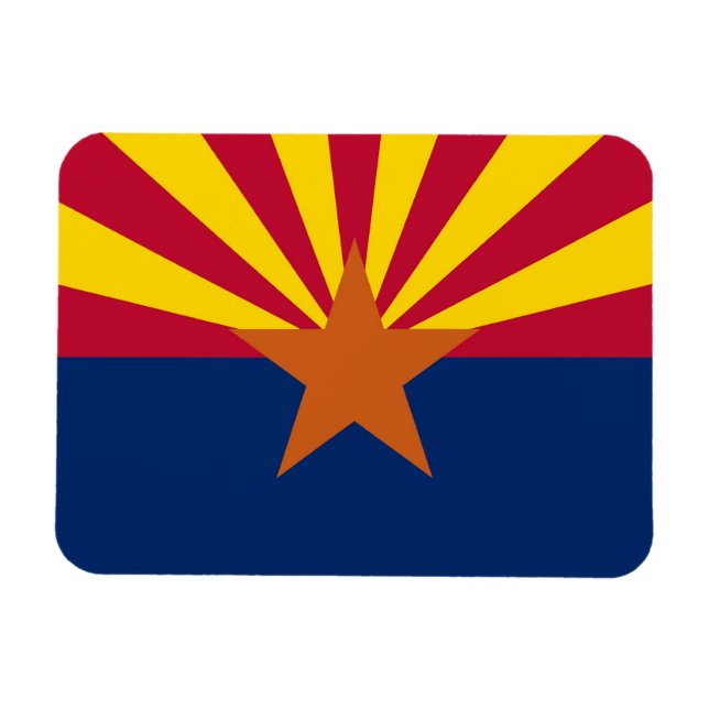 Patriotic flexible photo magnet with Arizona flag (Horizontal)