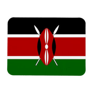 Patriotic flexible photo magnet with flag of Kenya