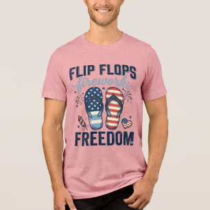 Patriotic Flip Flops Fireworks Freedom Shirt Desig