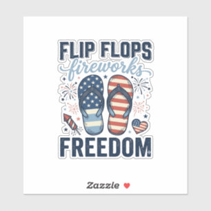 Patriotic Flip Flops Fireworks Freedom Shirt Desig