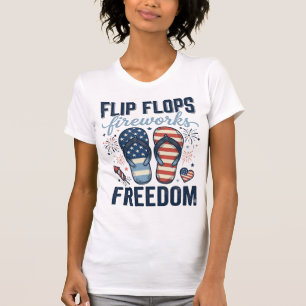 Patriotic Flip Flops Fireworks Freedom Shirt Desig