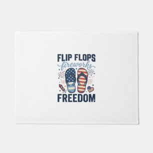 Patriotic Flip Flops Fireworks Freedom Shirt Desig Doormat