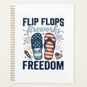 Patriotic Flip Flops Fireworks Freedom Shirt Desig Planner