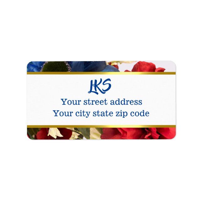 Patriotic Floral Address Label (Front)