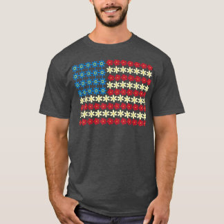 Patriotic Floral American 4th of July Floral Lover T-Shirt