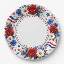 Patriotic Floral American Independence Day Party P