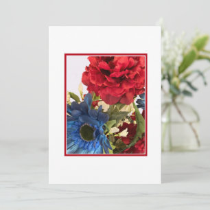Patriotic floral announcement card.
