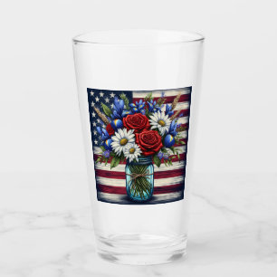 Patriotic, floral distressed American Glass