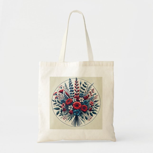 Patriotic Floral Harmony Tote (Front)
