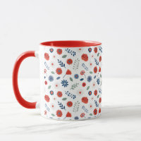 Patriotic Floral Mug | Summer Americana Cottage
