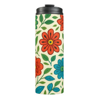 Patriotic Floral Star of America Thermal Tumbler