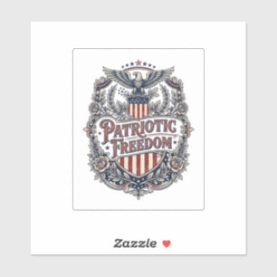 Patriotic Floral Vintage Vector Graphic Tee