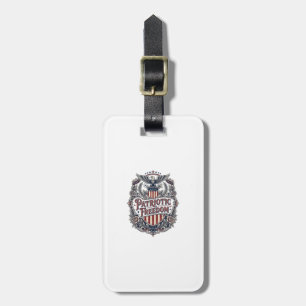 Patriotic Floral Vintage Vector Graphic Tee Luggage Tag