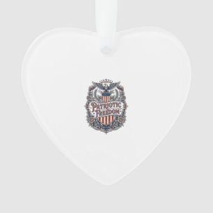 Patriotic Floral Vintage Vector Graphic Tee Ornament