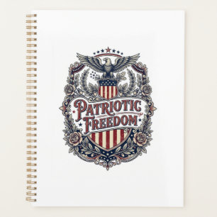 Patriotic Floral Vintage Vector Graphic Tee Planner