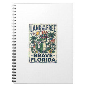 Patriotic Florida Alligator 4th of July Notebook