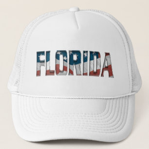 Patriotic Florida on American flag - Hat
