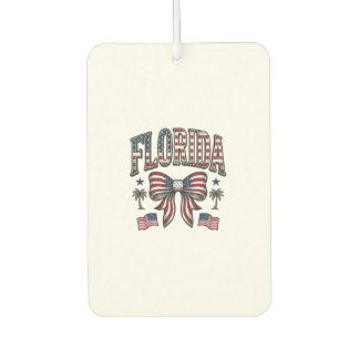 Patriotic Florida Vintage Bow Fourth of July Shirt Car Air Freshener