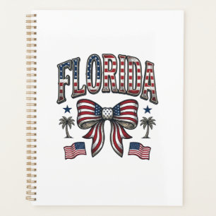 Patriotic Florida Vintage Bow Fourth of July Shirt Planner