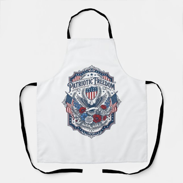 Patriotic Florist Vector Graphic Tee_1 Apron (Front)