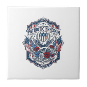 Patriotic Florist Vector Graphic Tee_1 Ceramic Tile