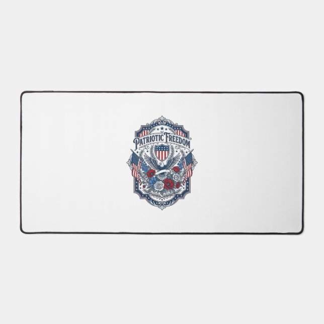 Patriotic Florist Vector Graphic Tee_1 Desk Mat (Front)