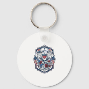 Patriotic Florist Vector Graphic Tee_1 Key Ring