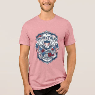 Patriotic Florist Vector Graphic Tee_1 Tri-Blend Shirt
