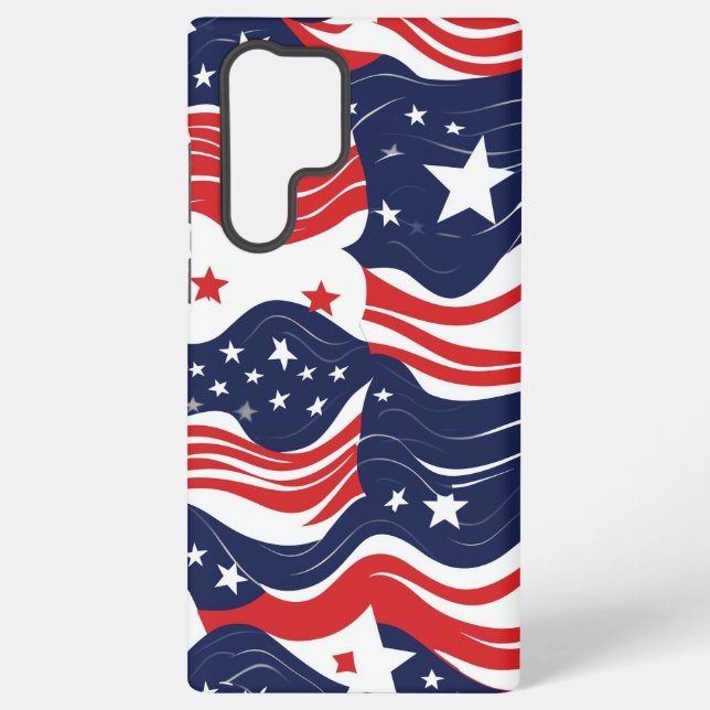 Patriotic Flow Samsung Galaxy S22 Ultra Case (Back)