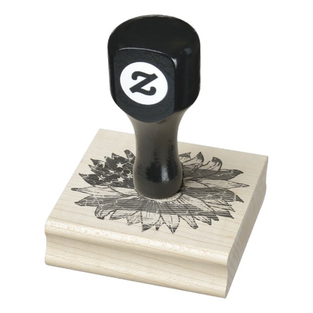 Patriotic Flower Rubber Stamp (Stamp)