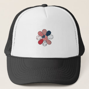 Patriotic Flower Vintage Vector Shirt Design_1 Trucker Hat