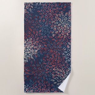 Patriotic flowers beach towel
