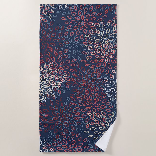 Patriotic flowers  beach towel (Front)